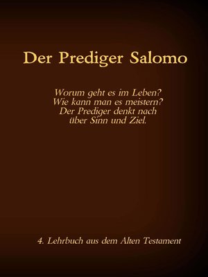 cover image of Die Bibel--Das Alte Testament--Der Prediger Salomo